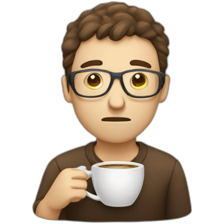 sleepy programmer drinking coffee emoji