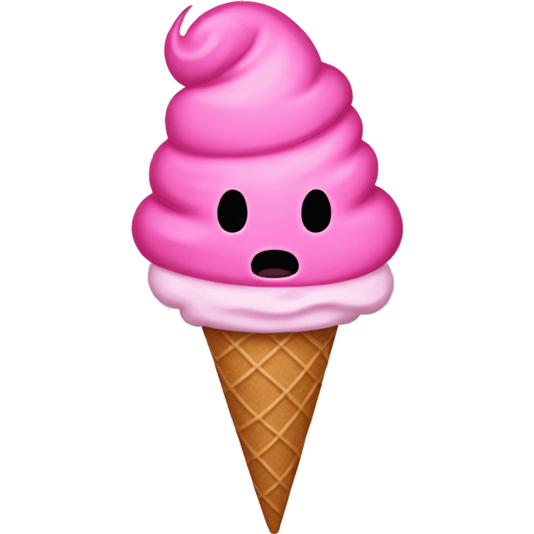 Pink glitter ice cream cone no face emoji