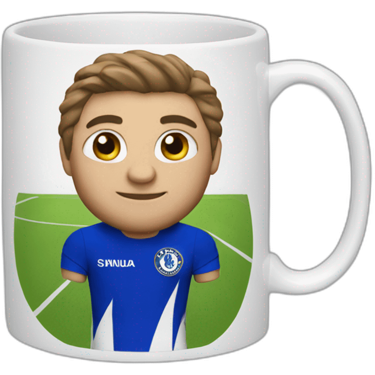 mug in a chelsea kit emoji