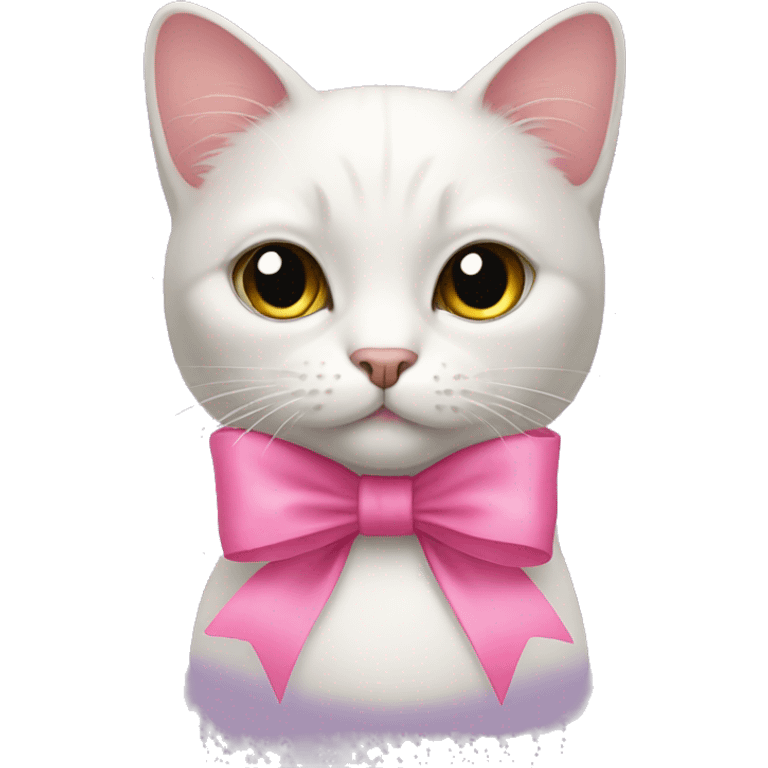 Cat with a pink bow emoji