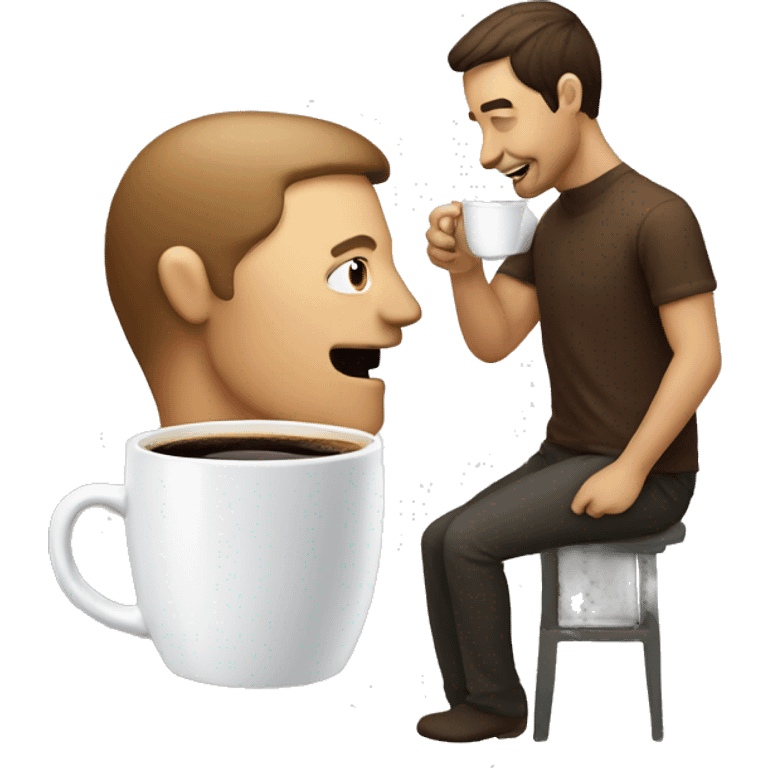 a coffee cup drinking a man emoji