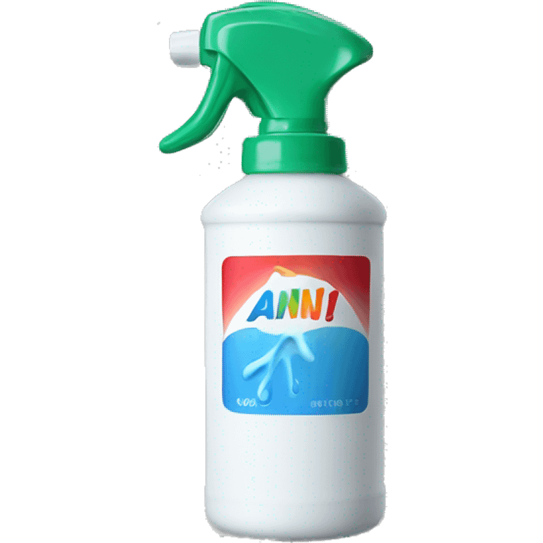 spray bottle with a brand name of ANIV spraying emoji