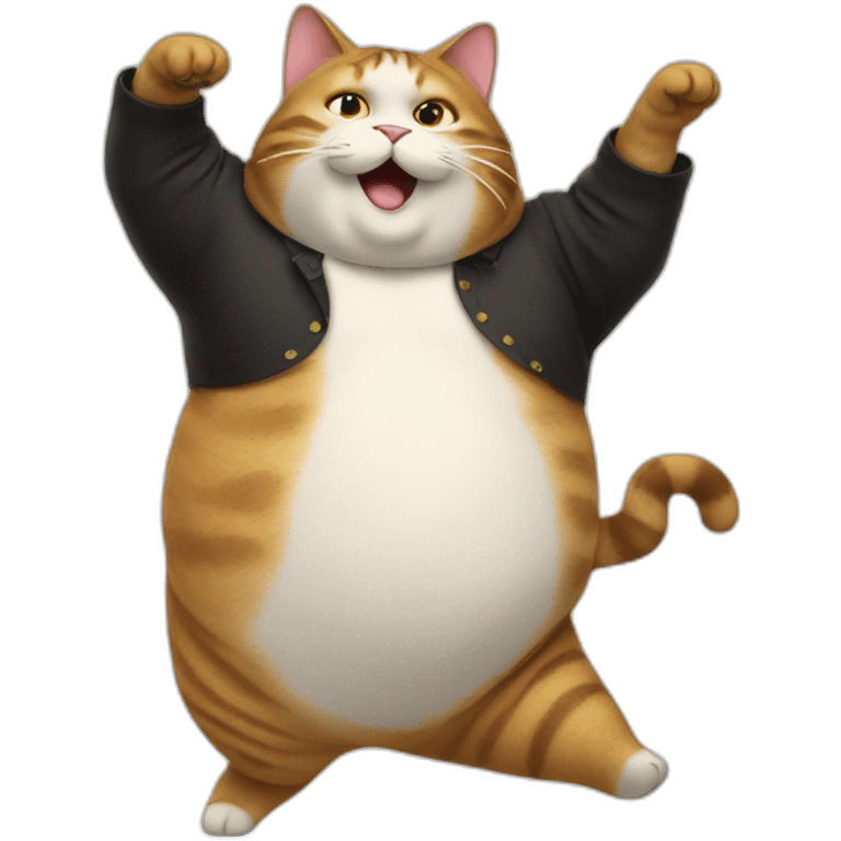 Fat cat dancing emoji