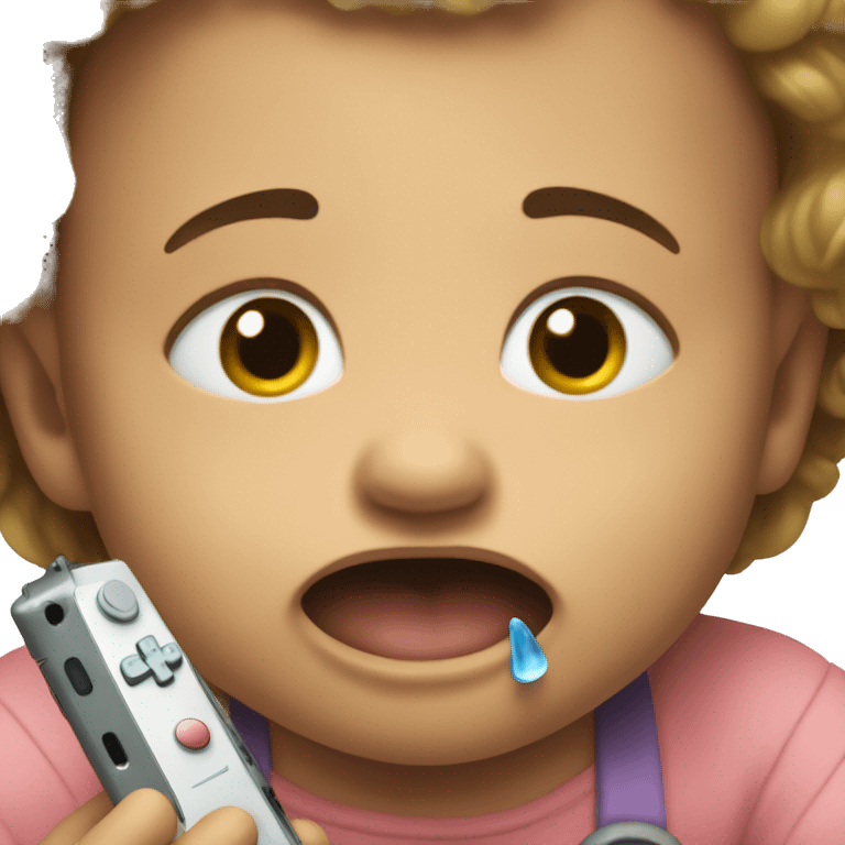 crying baby with nintendo emoji