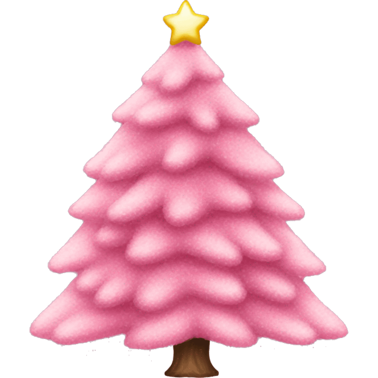 Preppy pink Christmas tree emoji