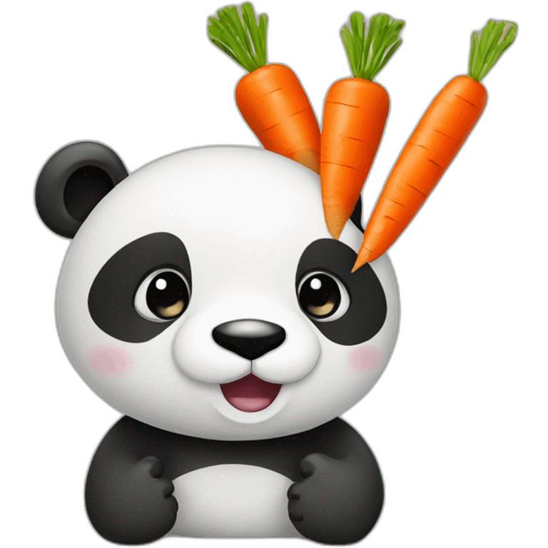 Panda bear with carrot  emoji