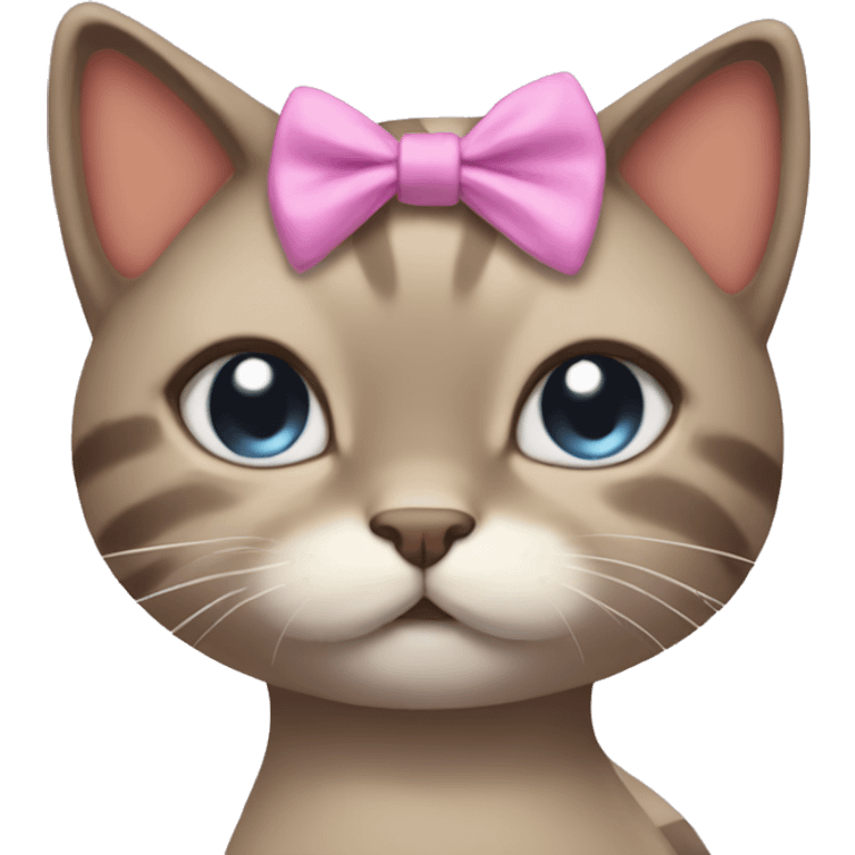 Cute aesthetic emoji cat having bow in head emoji