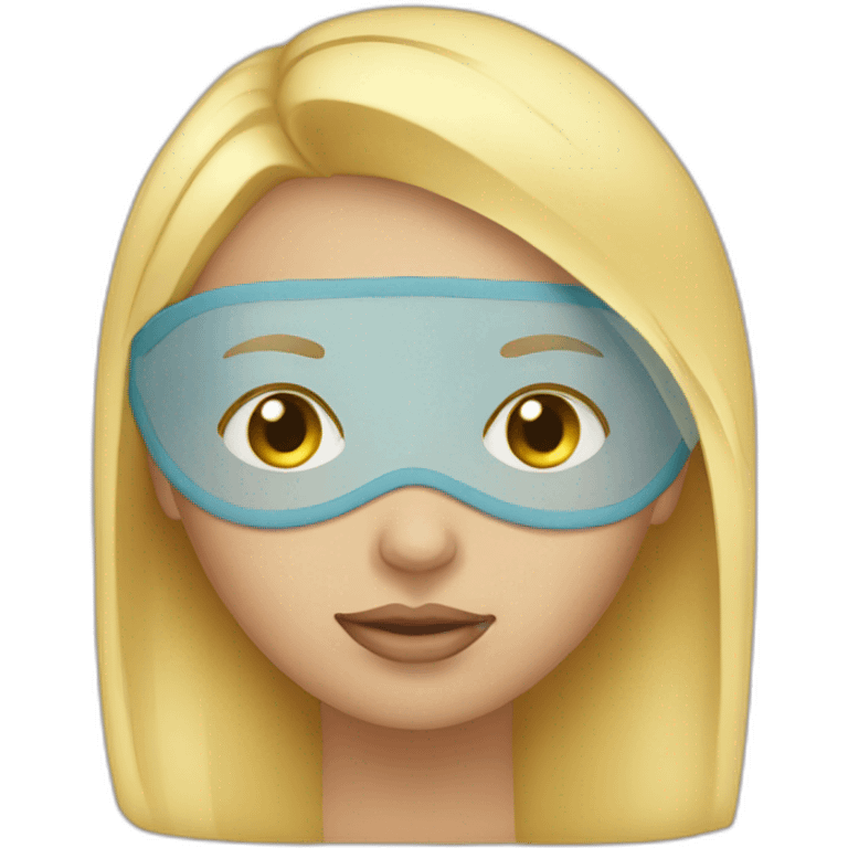 Blonde girl with sleeping mask covering her eyes emoji