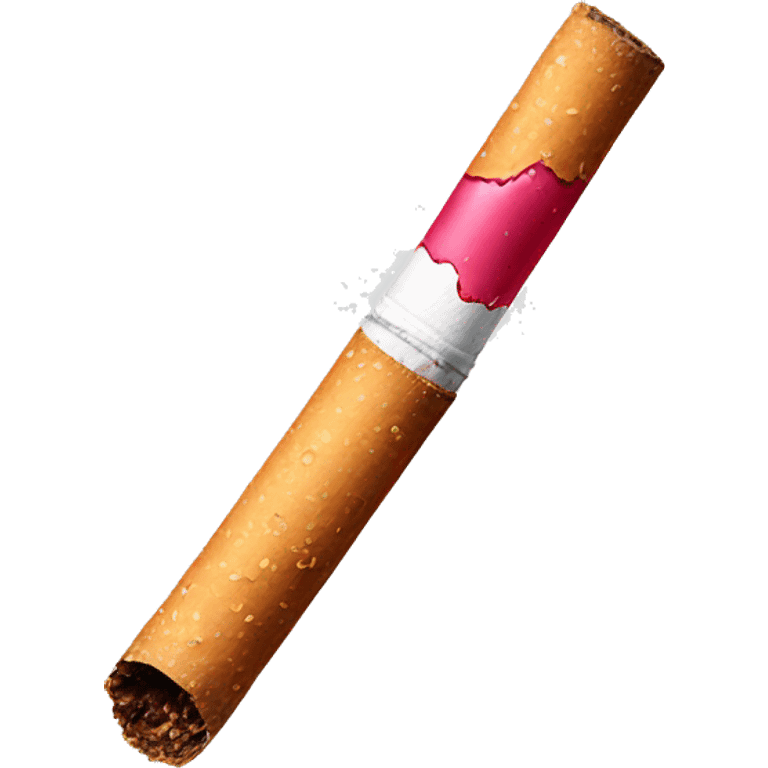 Cigarette with lipstick stain emoji