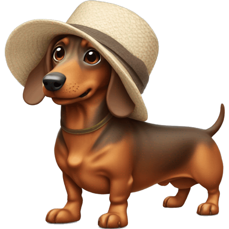 sausage dog wearing a hat  emoji