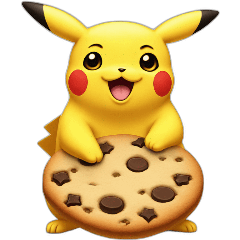 Pikachu et un cookie emoji