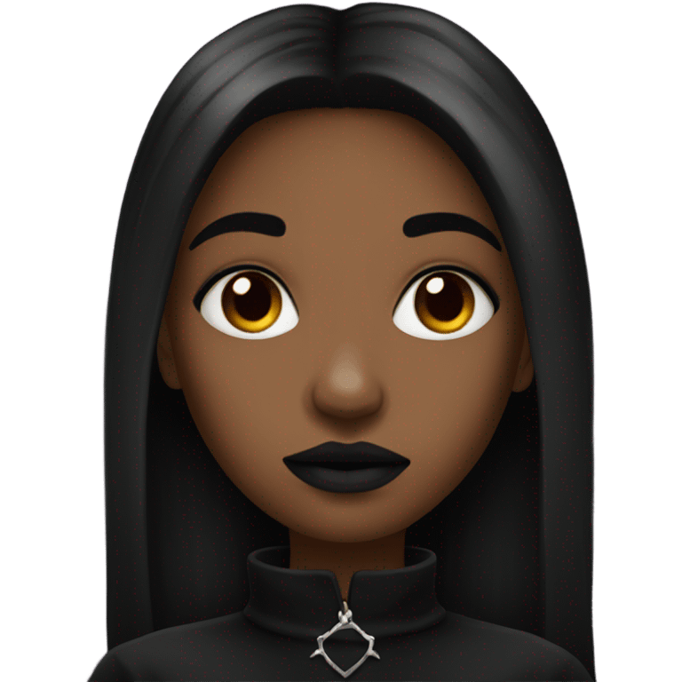 Brown skin goth girl  emoji