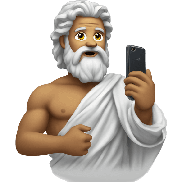 Zeus holding a smartphone emoji