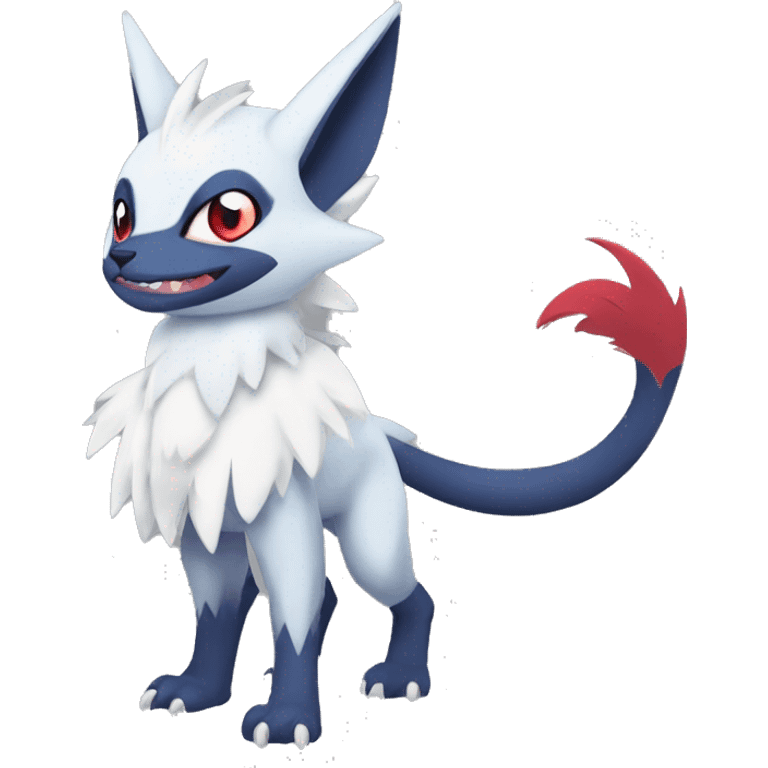 Cute Cool Edgy Nargacuga-Absol-Zangoose-Sneasel-Quilava with a collar on, full body emoji