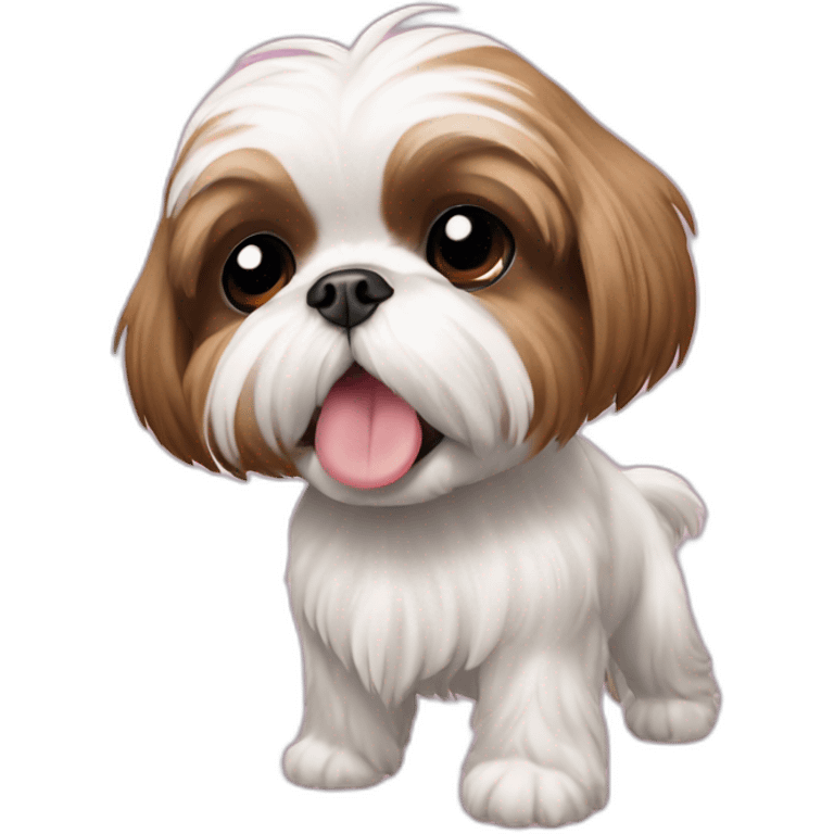 perro shih tzu; bailando en dos patas emoji