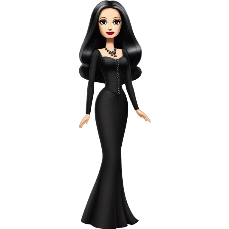 Principessa Barbie, teen Morticia Addams,cute,showing off, show full body, accessories  emoji