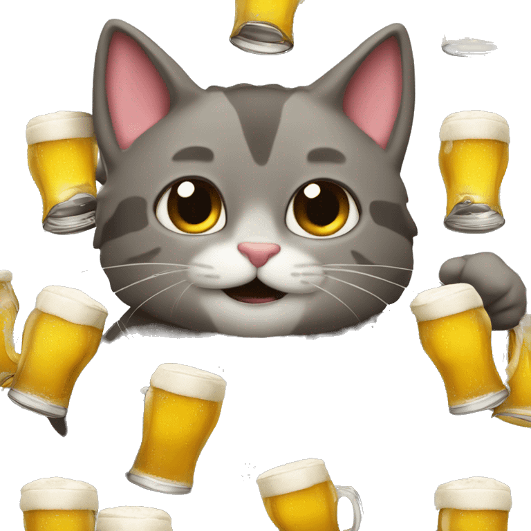 Gato tomando cerveza  emoji