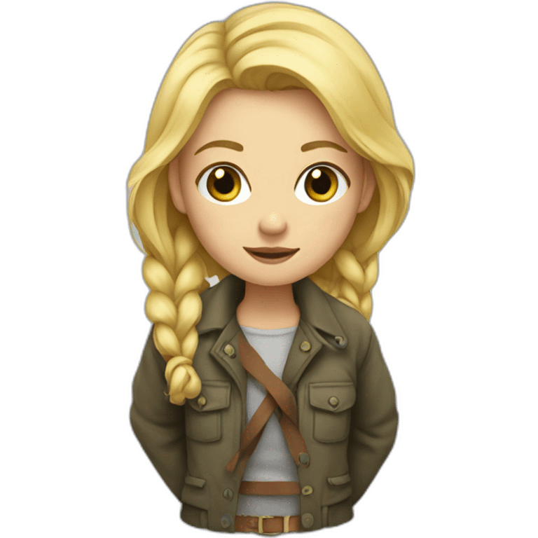 Blonde girl with her jacket tied around her waist emoji