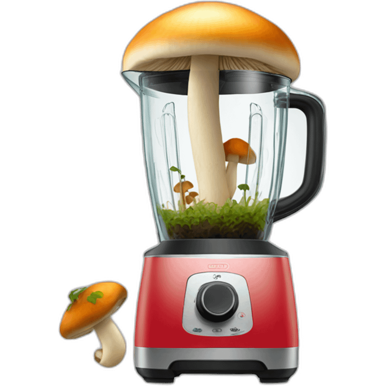 Mushroom going into a blender emoji