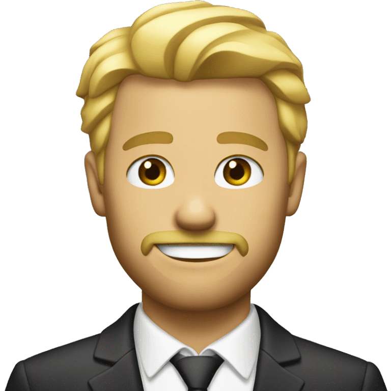 a blond man with a small beard in a suit emoji