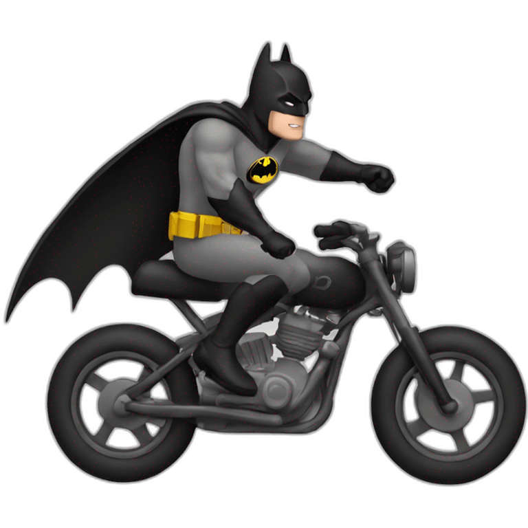 Batman flying in his bike  emoji