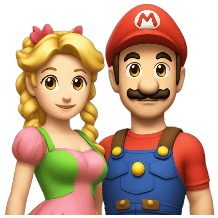 Peach et mario emoji