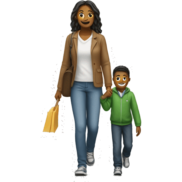 parent walking with school kid emoji