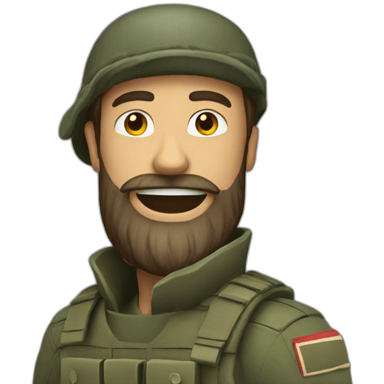 bearded man soldier happy emoji