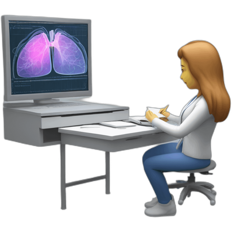 Biomedical-Engineer-studying-hologram-3d-model-of-breast emoji