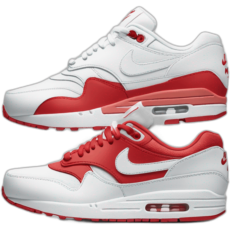 Nike air max 1 color white and red emoji