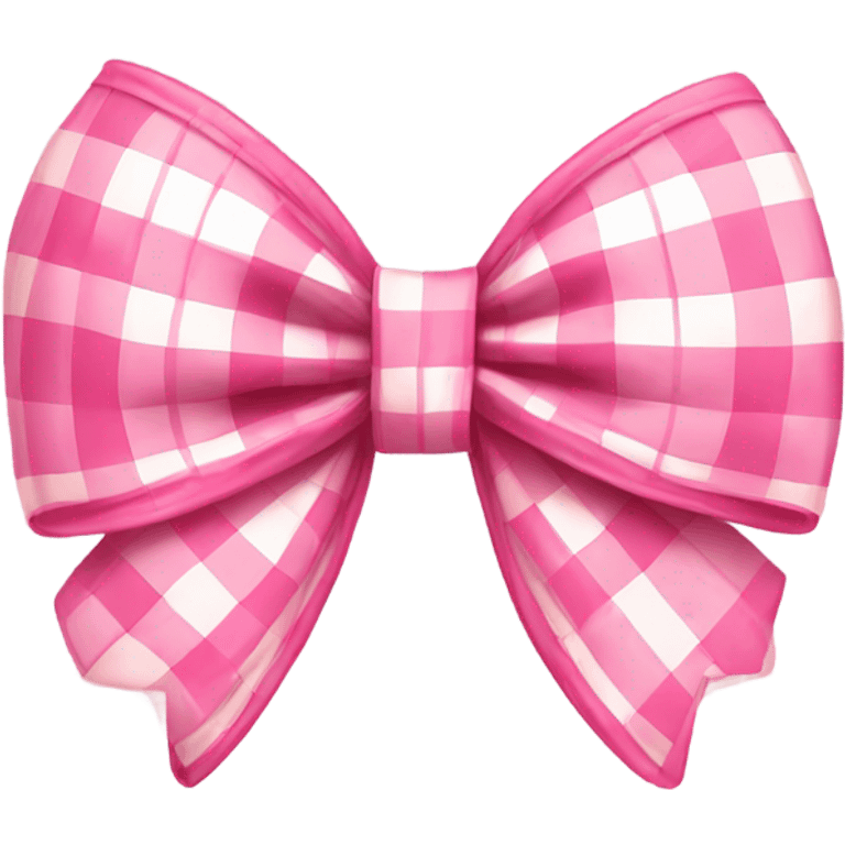 Pink gingham bow emoji