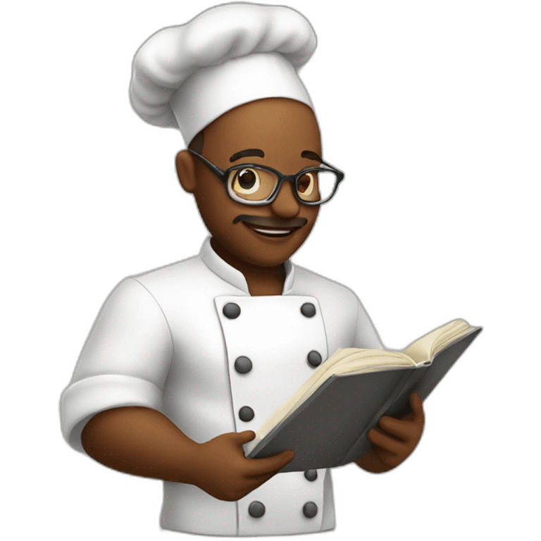 chef reading recipe book emoji