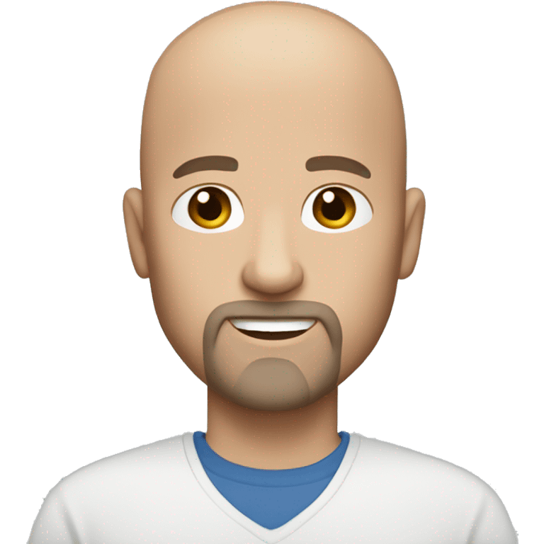  bald white man with blue eyes and brownish hair with some light gray and a goatee emoji