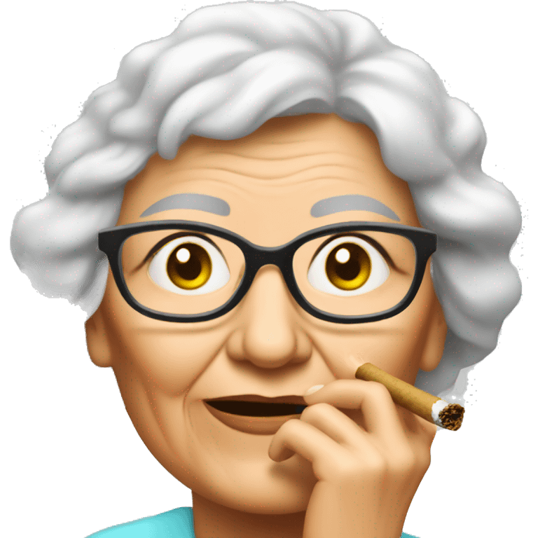 grandma smoking cbd emoji