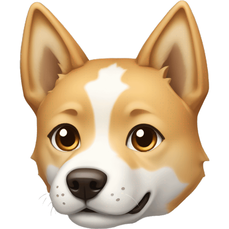 light brown and white jindo dog with pointy ears emoji