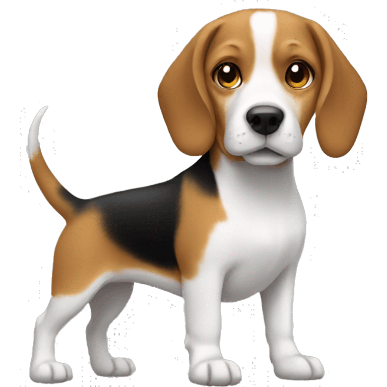 beagle dog and girl emoji