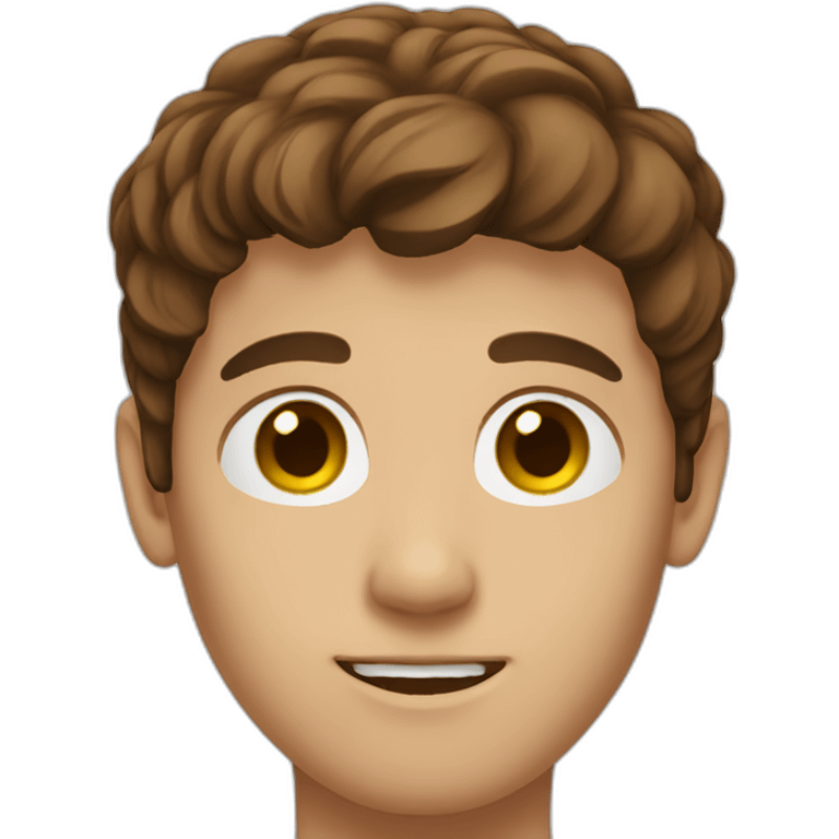 Brown hair long face male teen emoji