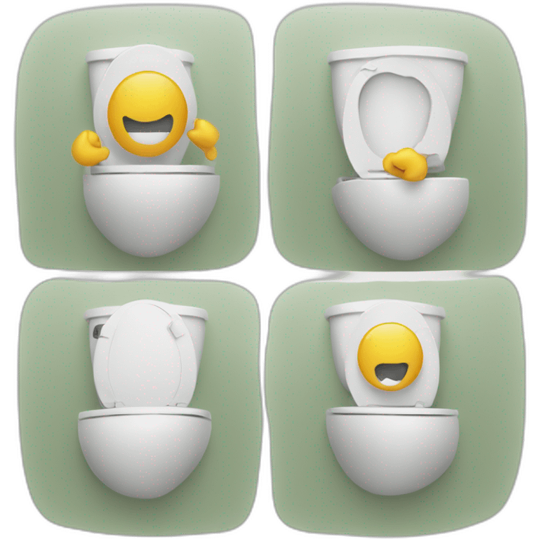 On toilet with phone emoji