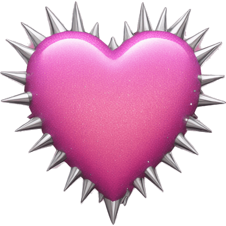 pink glittery heart with chrome spikes emoji