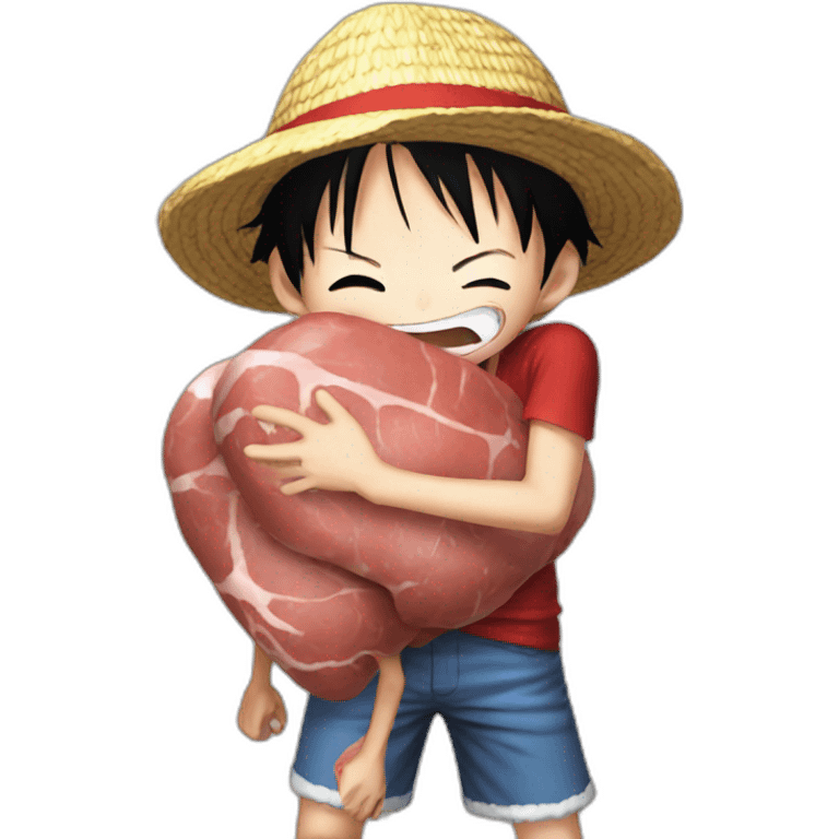 Luffy hug Meat emoji