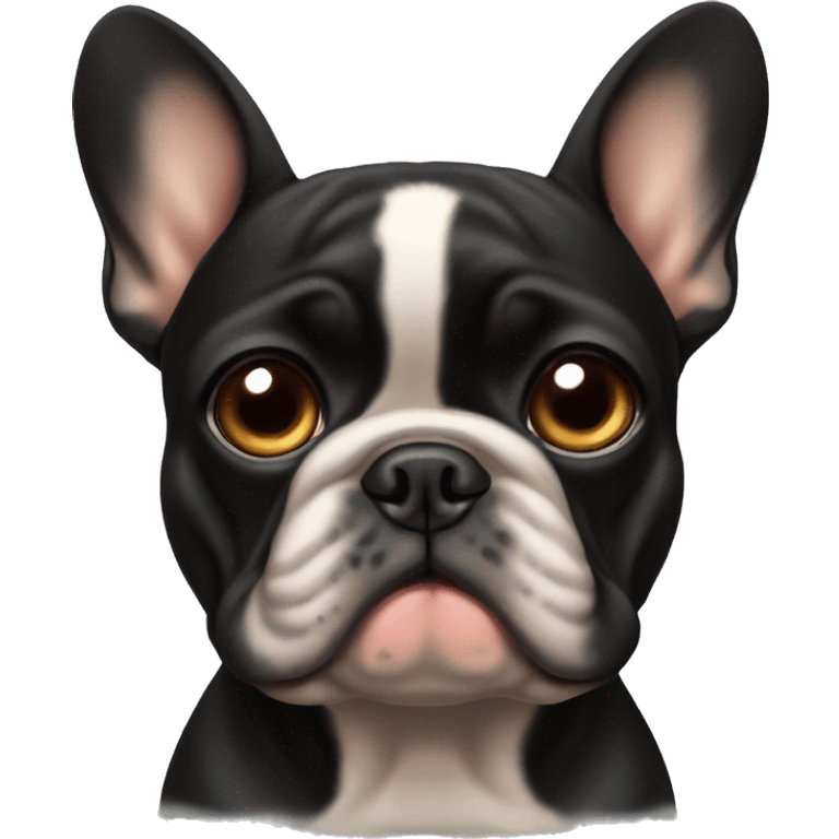 Black-and-tan French bulldog with sad puppy eyes  emoji