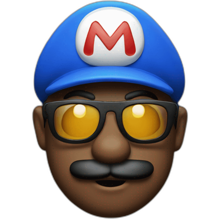 blue mario with sunglasses  emoji