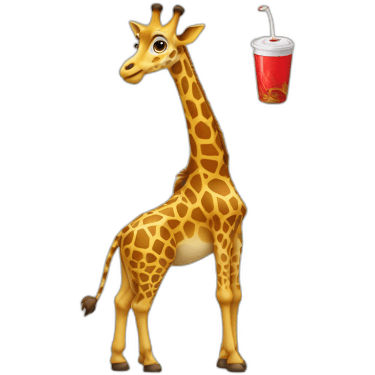 Girafe avec un coca emoji