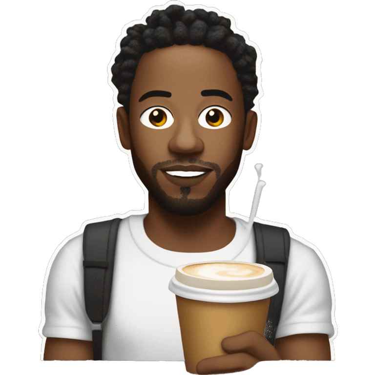 Kendrick Lamar holding a latte emoji