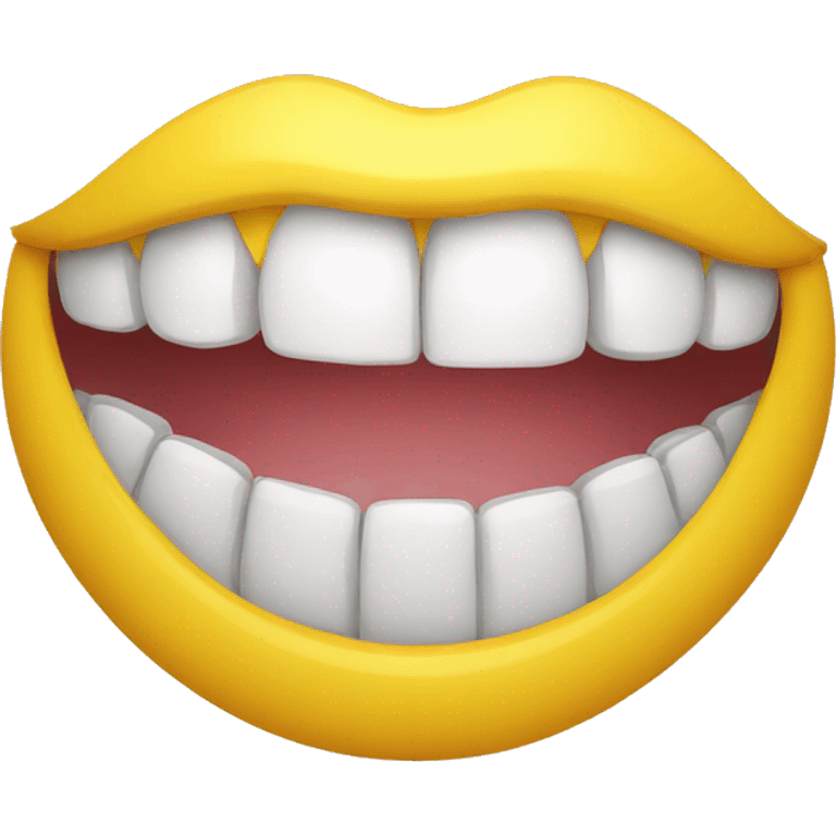 smile mouth with yellow teeth emoji