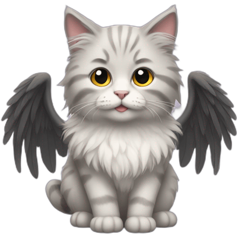 fluffy cat with wings emoji