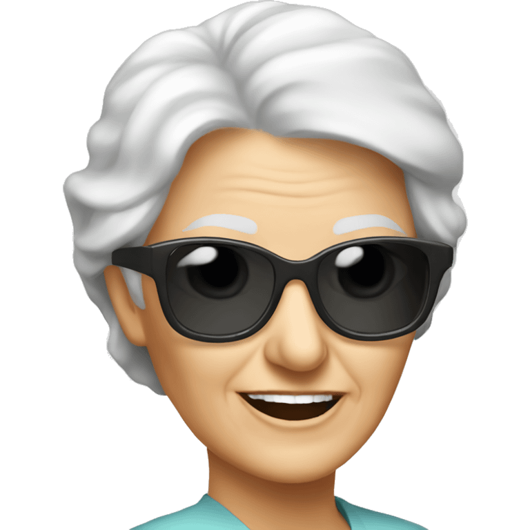 senior white lady in sunglasses emoji