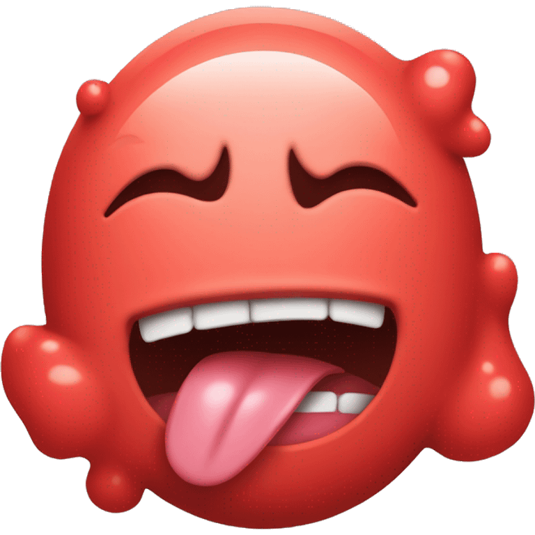 tongue out emoji sweaty red face groaning emoji