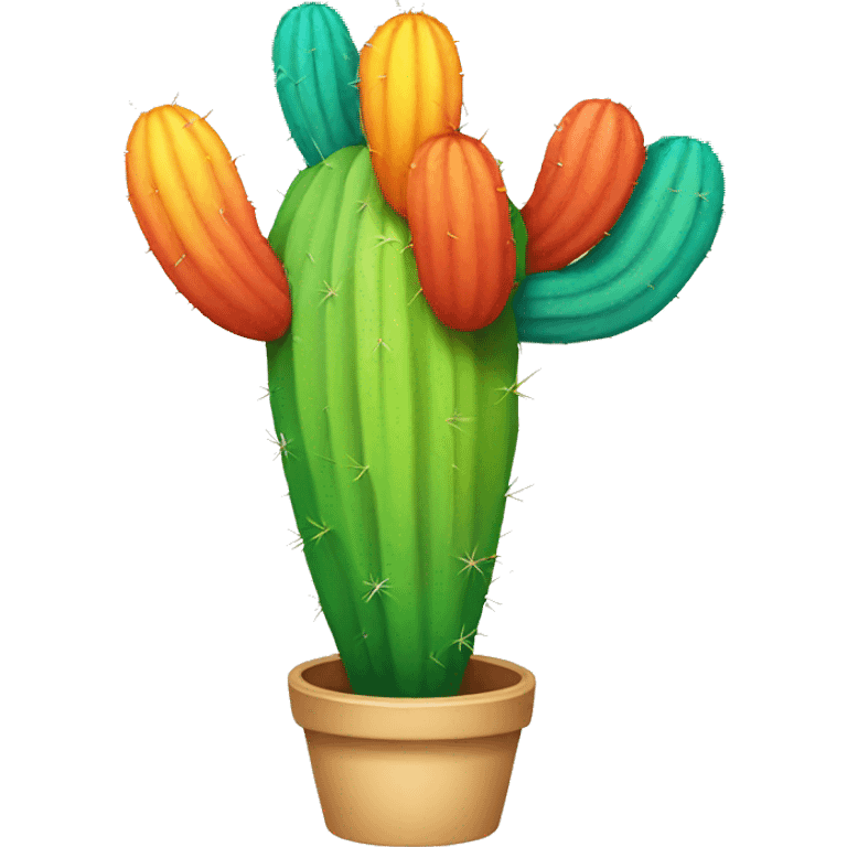 rainbow cactus  emoji