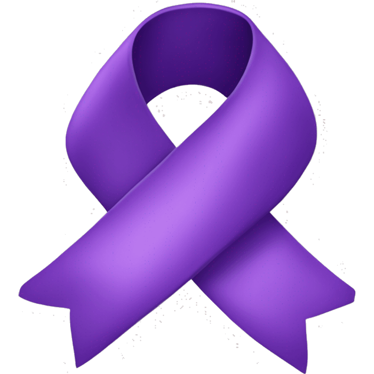 Single purple ribbon on transparent background emoji